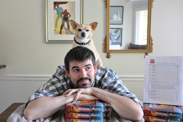 Pepe, the dog and Daniel Davis, bestselling author.