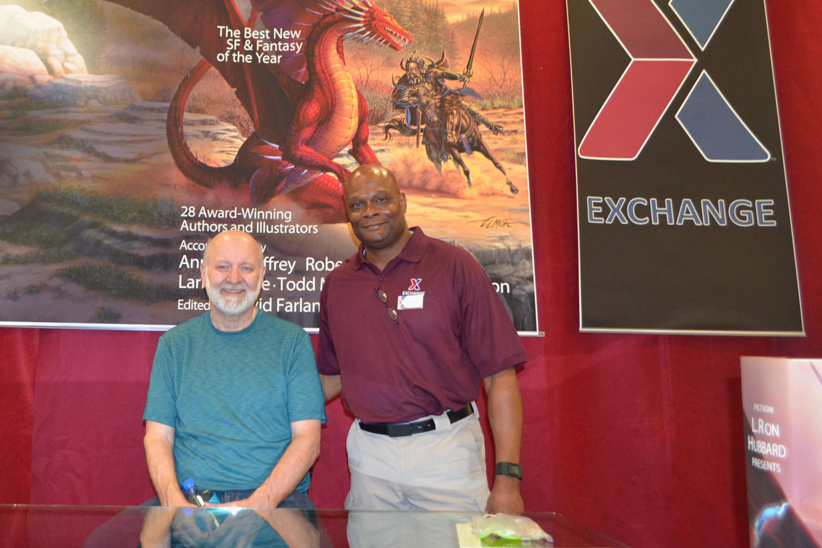 David Farland with Lawrence Simmons Jr, General Manager of the Nellis AFB Exchange