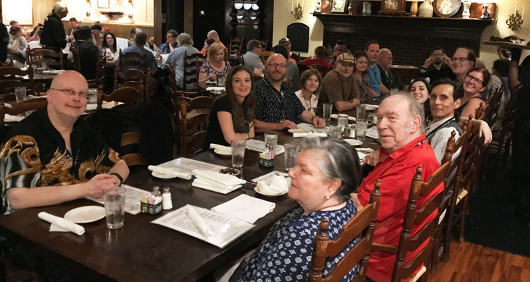 Writers and Illustrators of the Future judges at dinner