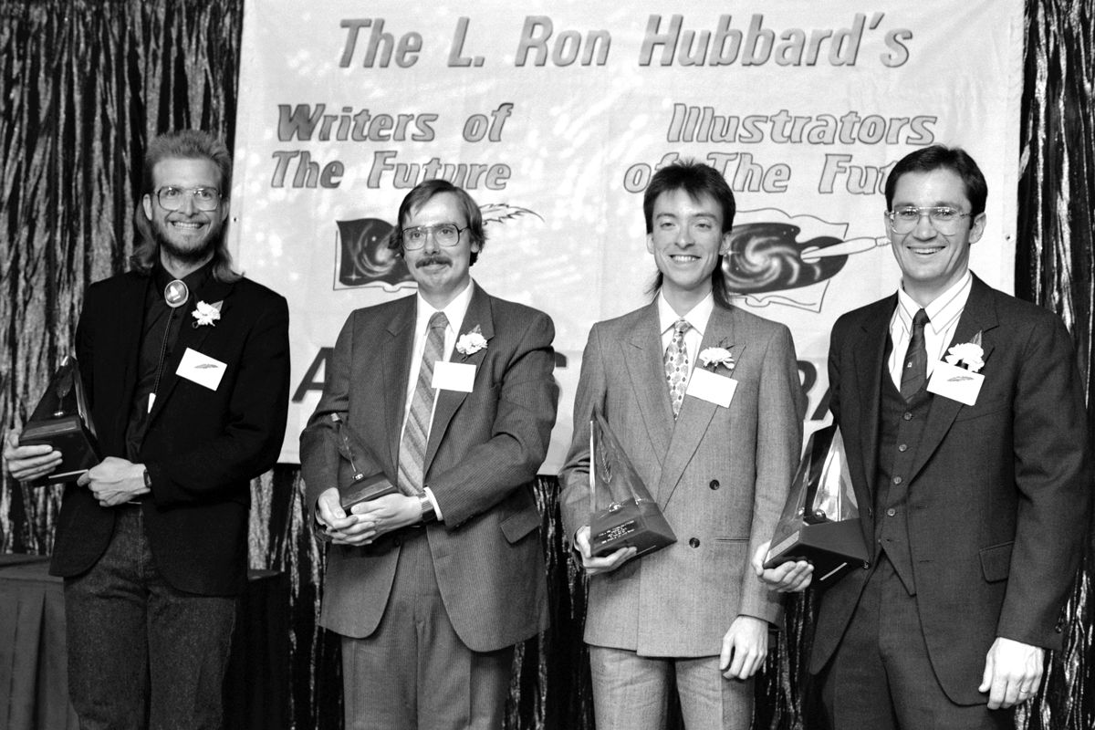 First Place winners Bruce Holland Rogers, James Alan Gardner, John W. Randal and James Gleason Bishop