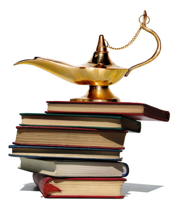 Books with magic lamp