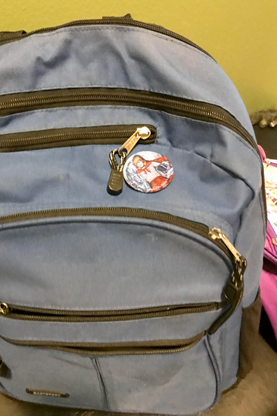 Backpack with Moongirl button